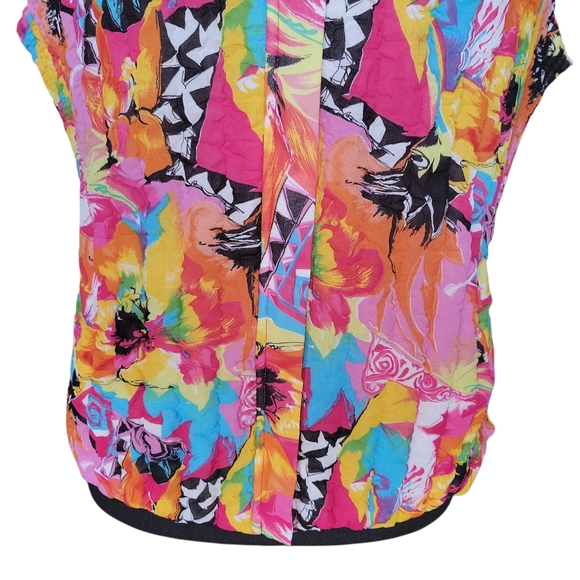 UbU Rainbow Colorful / Black Stretchy Puff Reversible Vest Women's Size L - Picture 9 of 11